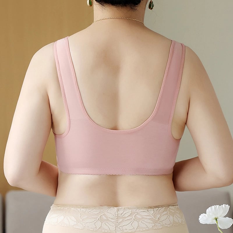 🔥 Plus Size Cotton Front Button Bra