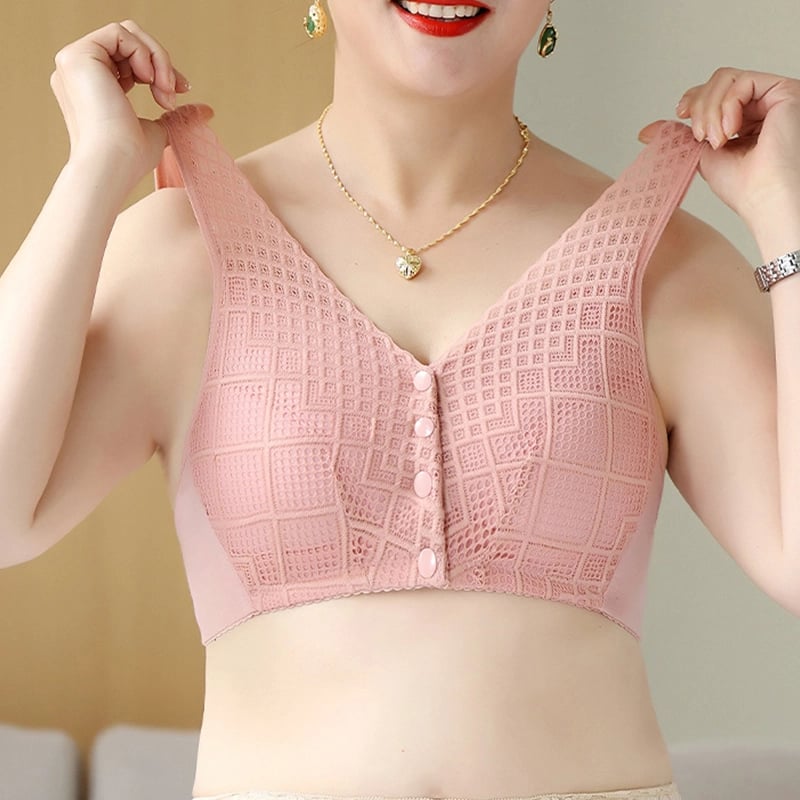 🔥 Plus Size Cotton Front Button Bra