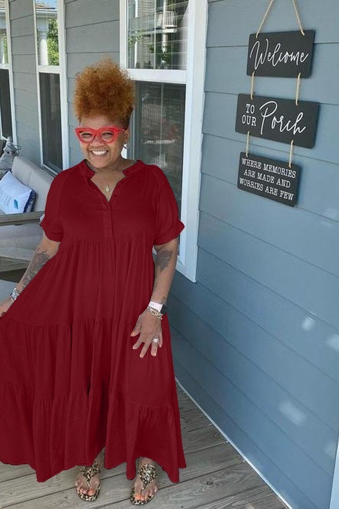 🔥🔥 Promotion 49% OFF🔥🔥Tiered Midi Dress - Buy 2 Free Shipping