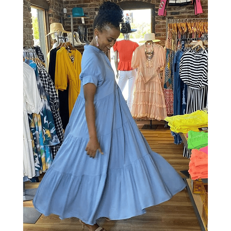 🔥🔥 Promotion 49% OFF🔥🔥Tiered Midi Dress - Buy 2 Free Shipping