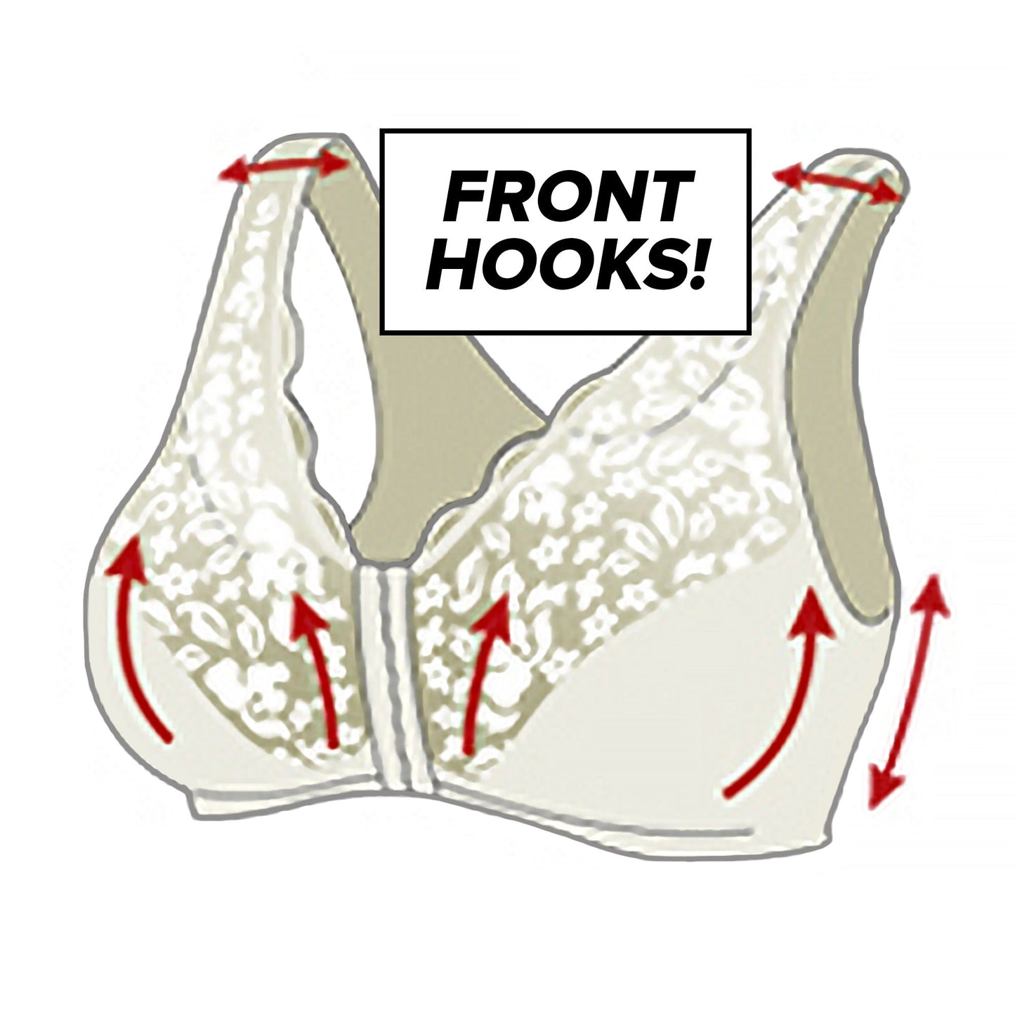 Front hooks, stretch-lace– ALL IN ONE BRA!