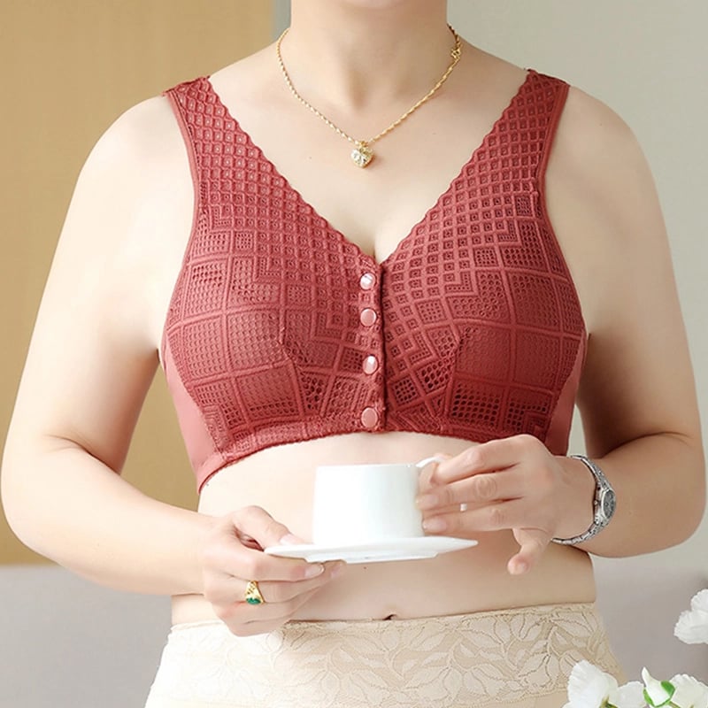 🔥 Plus Size Cotton Front Button Bra