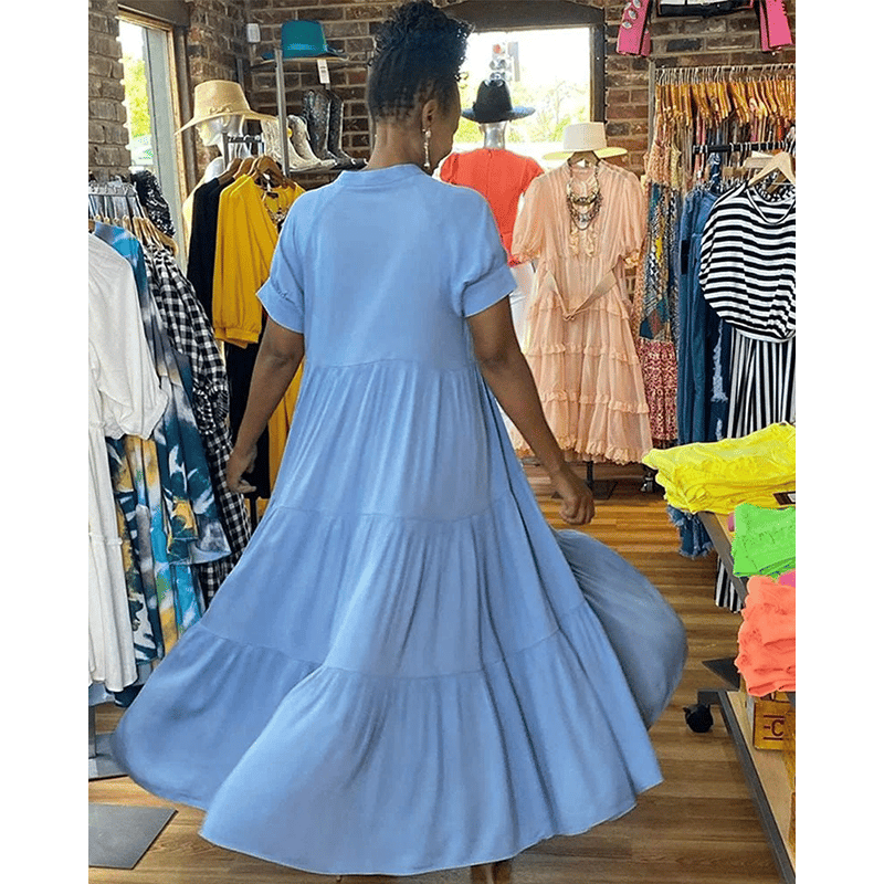 🔥🔥 Promotion 49% OFF🔥🔥Tiered Midi Dress - Buy 2 Free Shipping